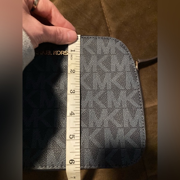 Michael Kors brand, dark blue, crossbody purse. - Picture 2 of 11